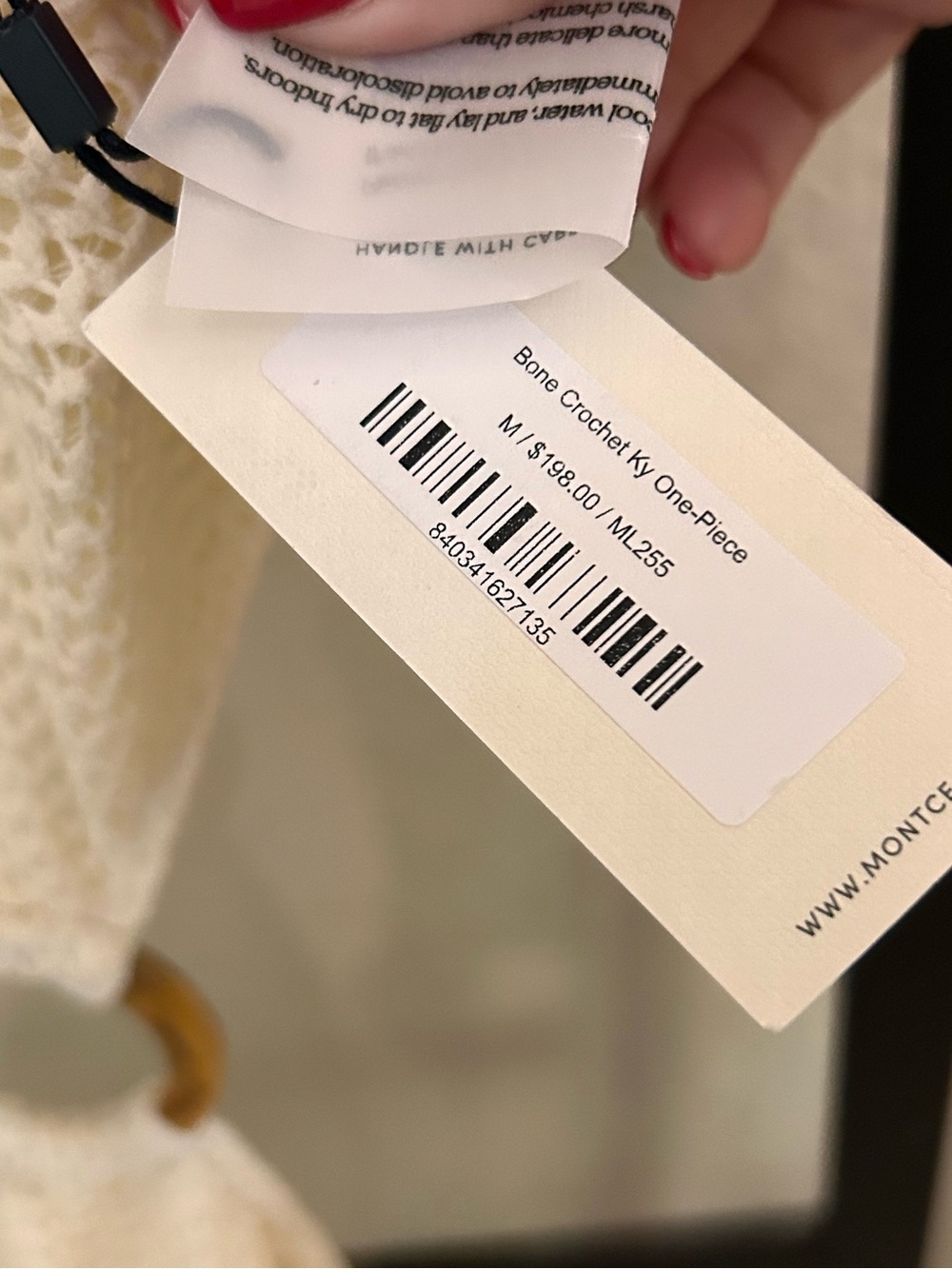 NWT Anthropologie Montce Bone Crochet Ky One Piece Swimsuit - Picture 6 of 7